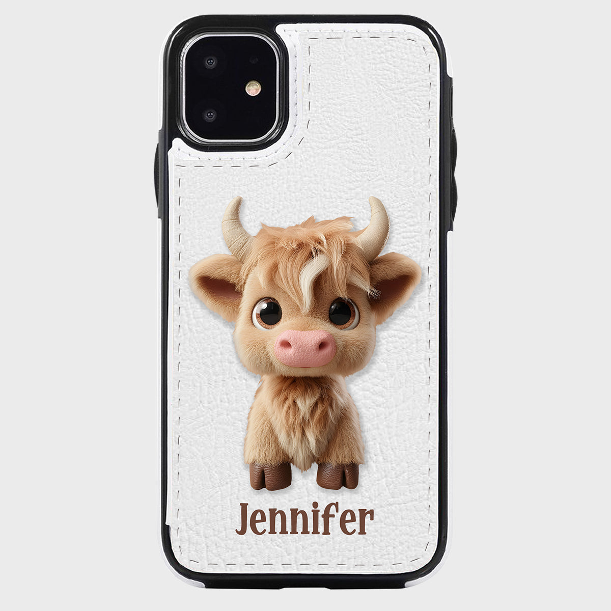 Cute Highland Cow - Personalized Highland Cow Foldable Wallet Phone Case