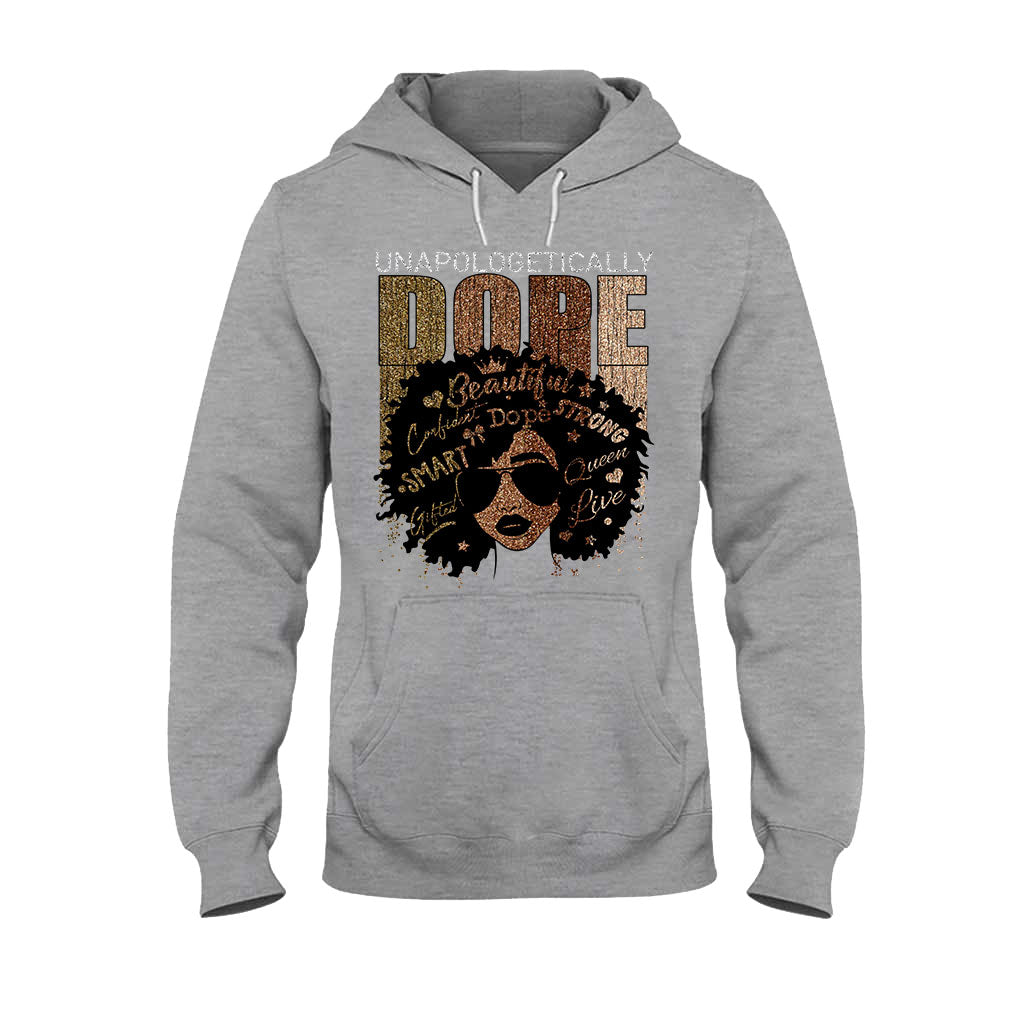 Black Queen - African American T-shirt and Hoodie With Faux Glitter Print 1121