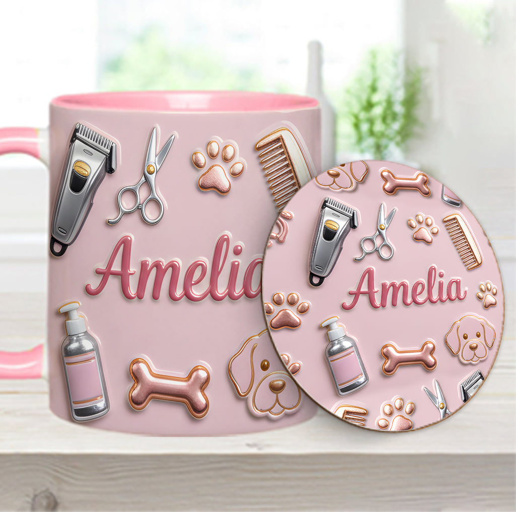 Dog Groomer - Personalized Dog Groomer Accent Mug & Coaster