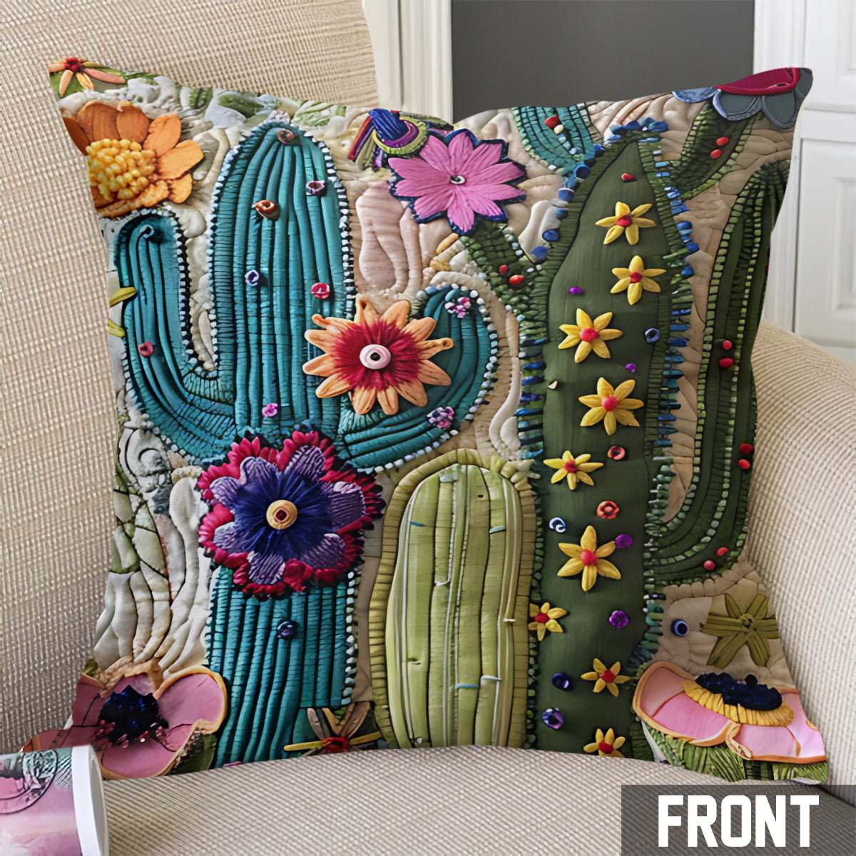 Cactus Garden - Gardening Throw Pillow