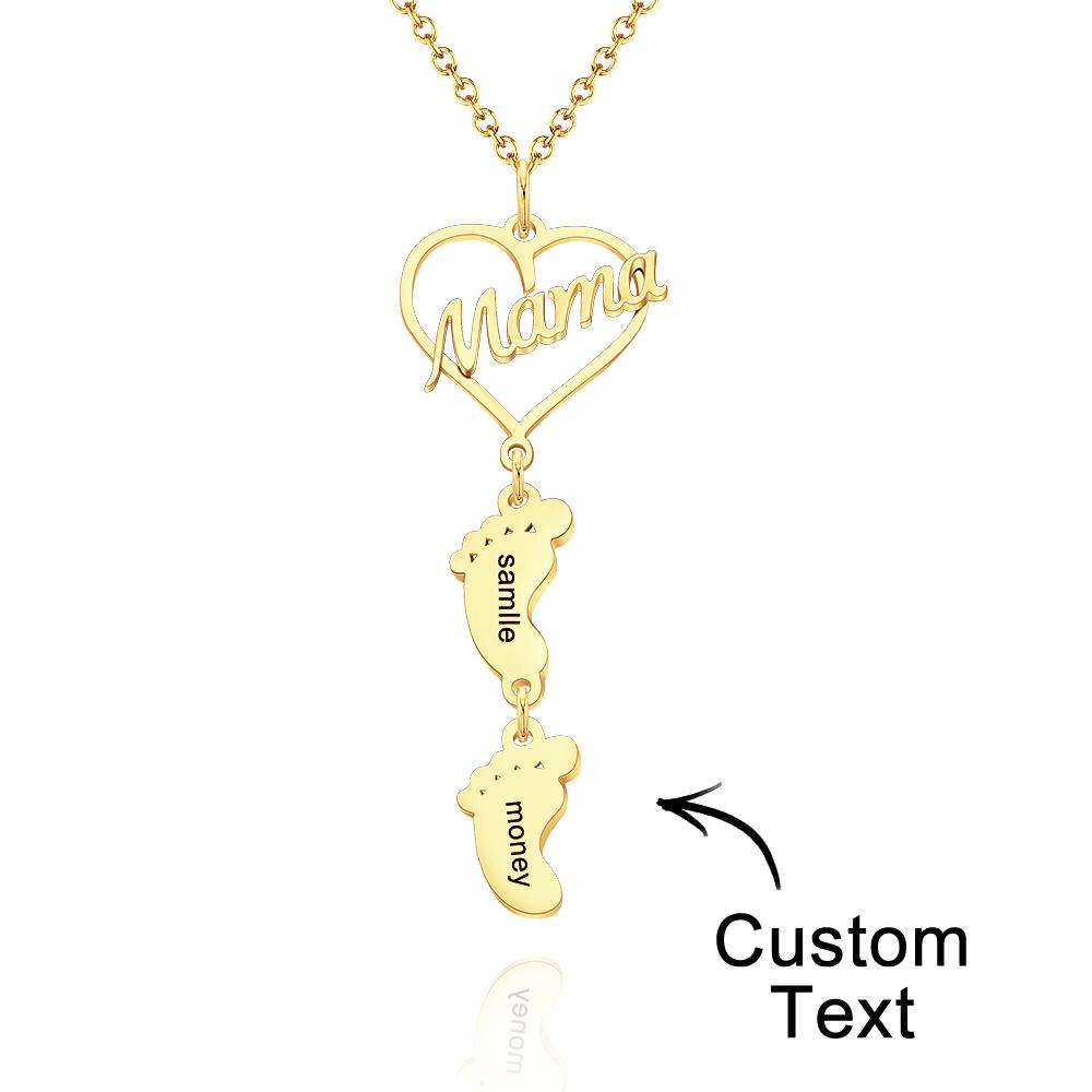 Heart Baby Feet Charm - Personalized Newborn Necklace