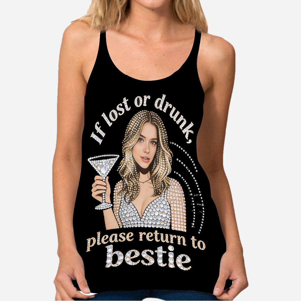 If Lost Or Drunk Funny Besties Matching Tank Top - Personalized Bestie Cross Tank Top