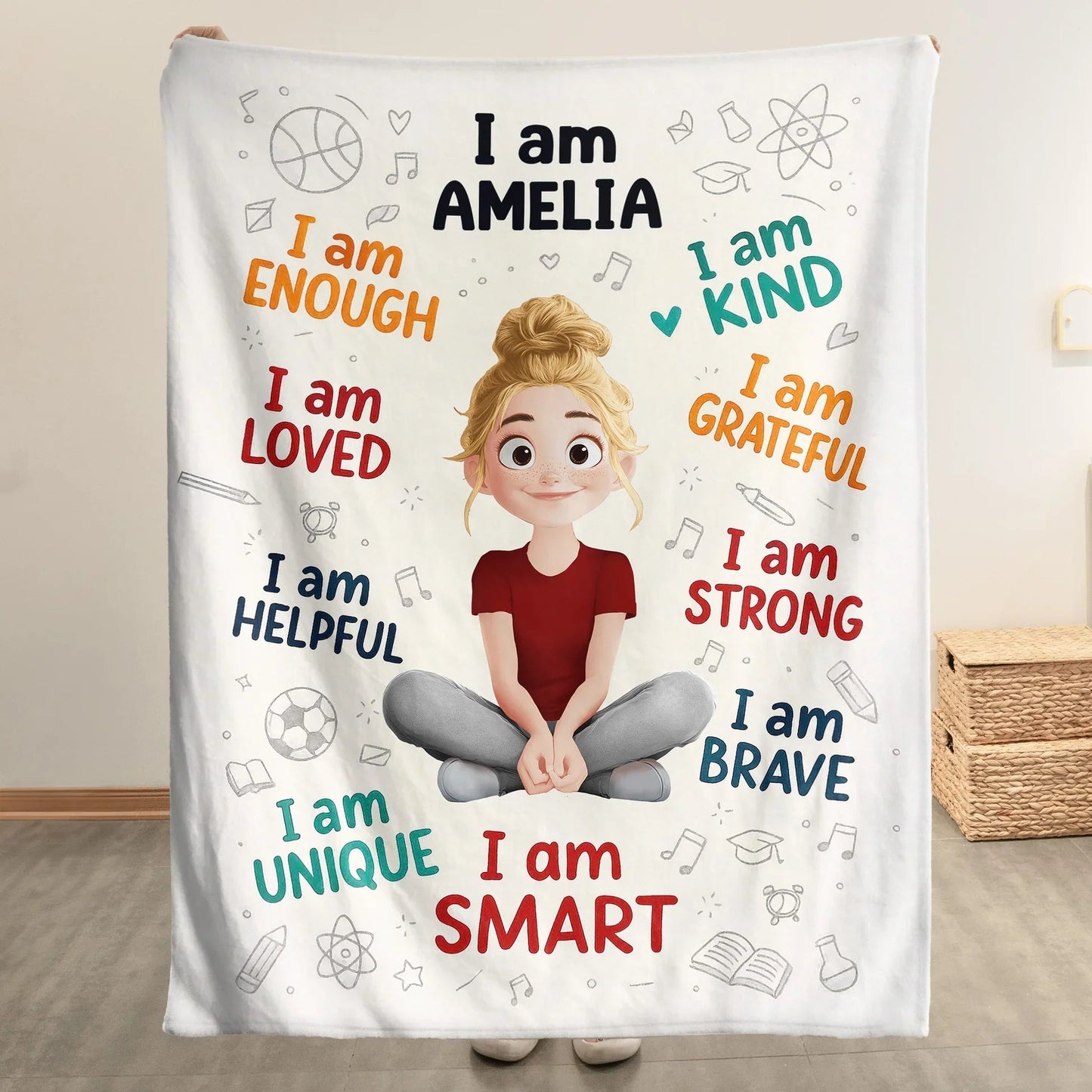 Personalized Kids Affirmation Mug – Cute Cartoon Character, Daily Confidence Boost Gift for Children