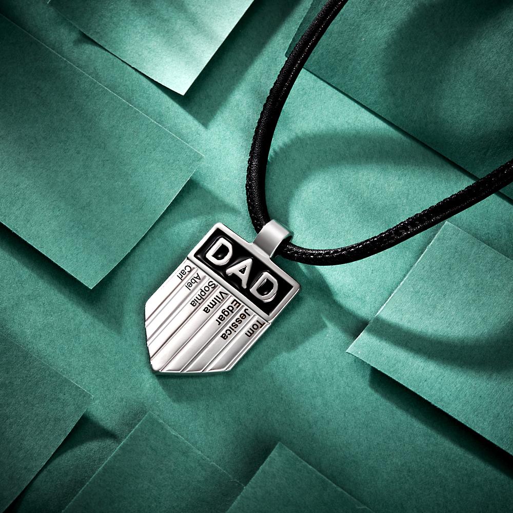 Best Dad Ever - Personalized Father Engraved Necklace