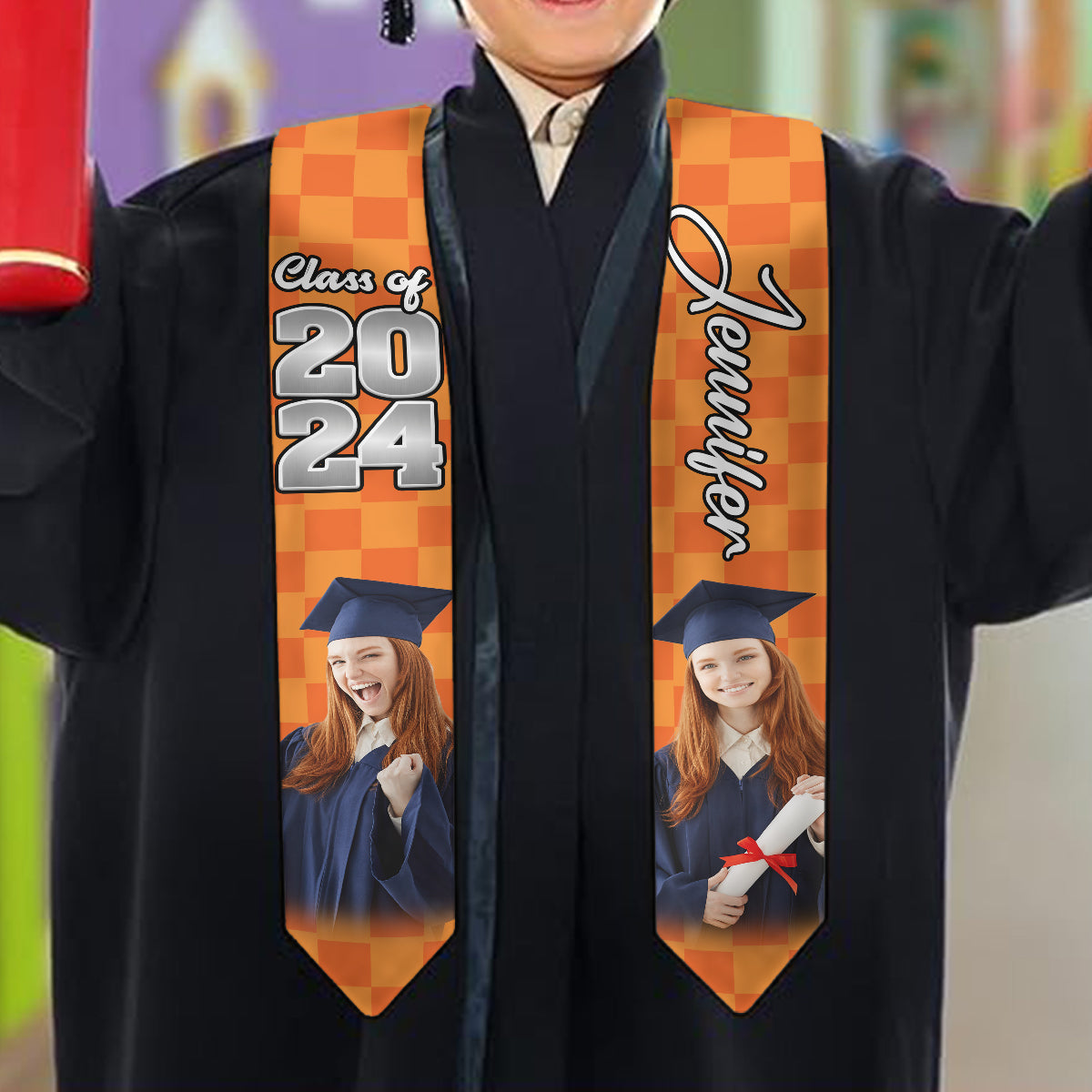 Photo Custom Graduation Stole Sash - Personalized Graduation Graduation Stole