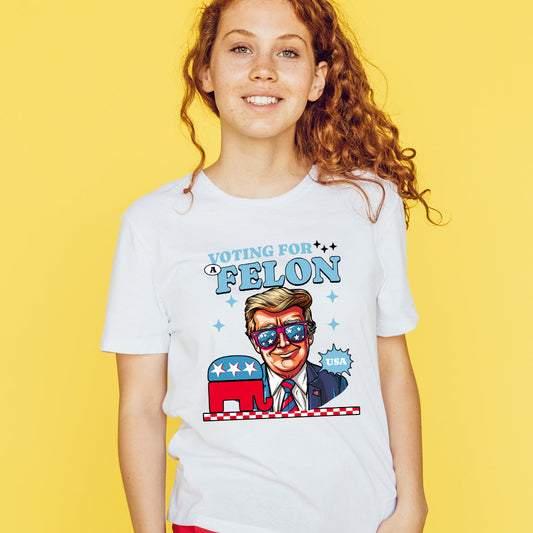 Voting For A Felon Republican Donald Daddy T-Shirt, Trump Shirt, 2024 Election Shirt, Stand With Trump Shirt, Vote For Felon Tshirt
