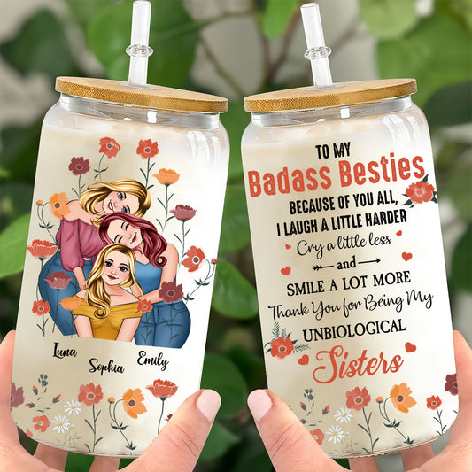 My Unbiological Sisters - Personalized Bestie Can Glass