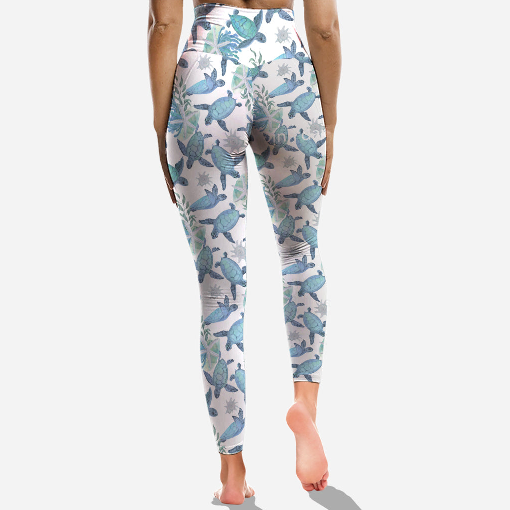Love Turtles - Personalized Turtle Cross Tank Top and Leggings