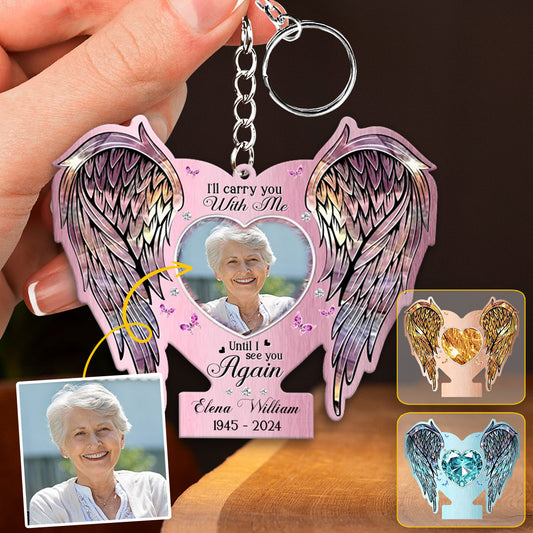 Memorial Wings Your Wings Were Ready But My Heart Was Not - Personalized Memorial Keychain