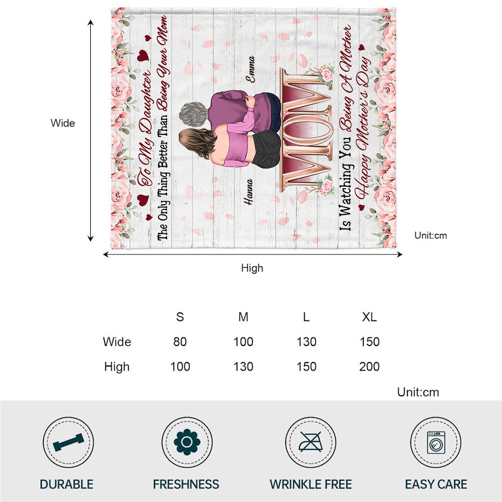Watching You Be A Mom - Personalized Daughter Blanket