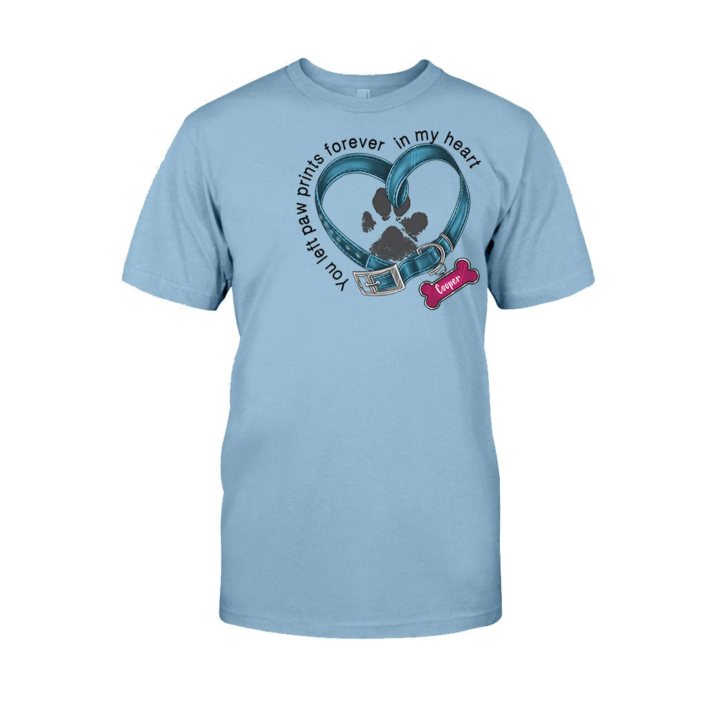 You Left Paw Prints Forever In My Heart - Personalized Dog T-shirt And Hoodie