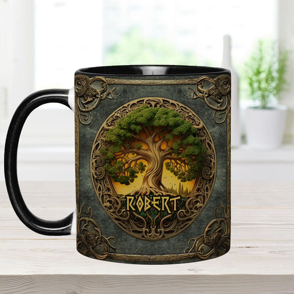Tree Of Life Scandinavian Mythology Rustic Style - Personalized Irish Accent Mug