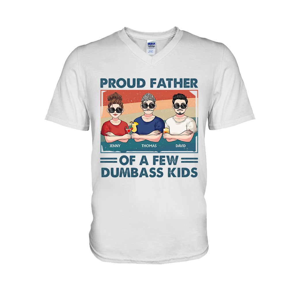 Proud Father Grandpa Mother Grandma Of A Few Dumbass Kids - Personalized Father T-shirt And Hoodie