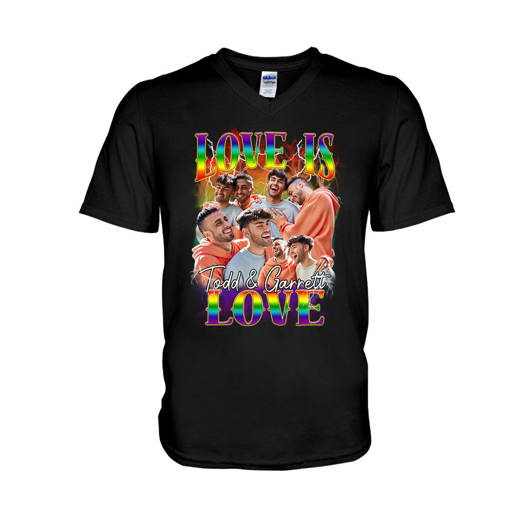 Love Is Love Bootleg Rainbow - Personalized LGBT Support T-shirt And Hoodie
