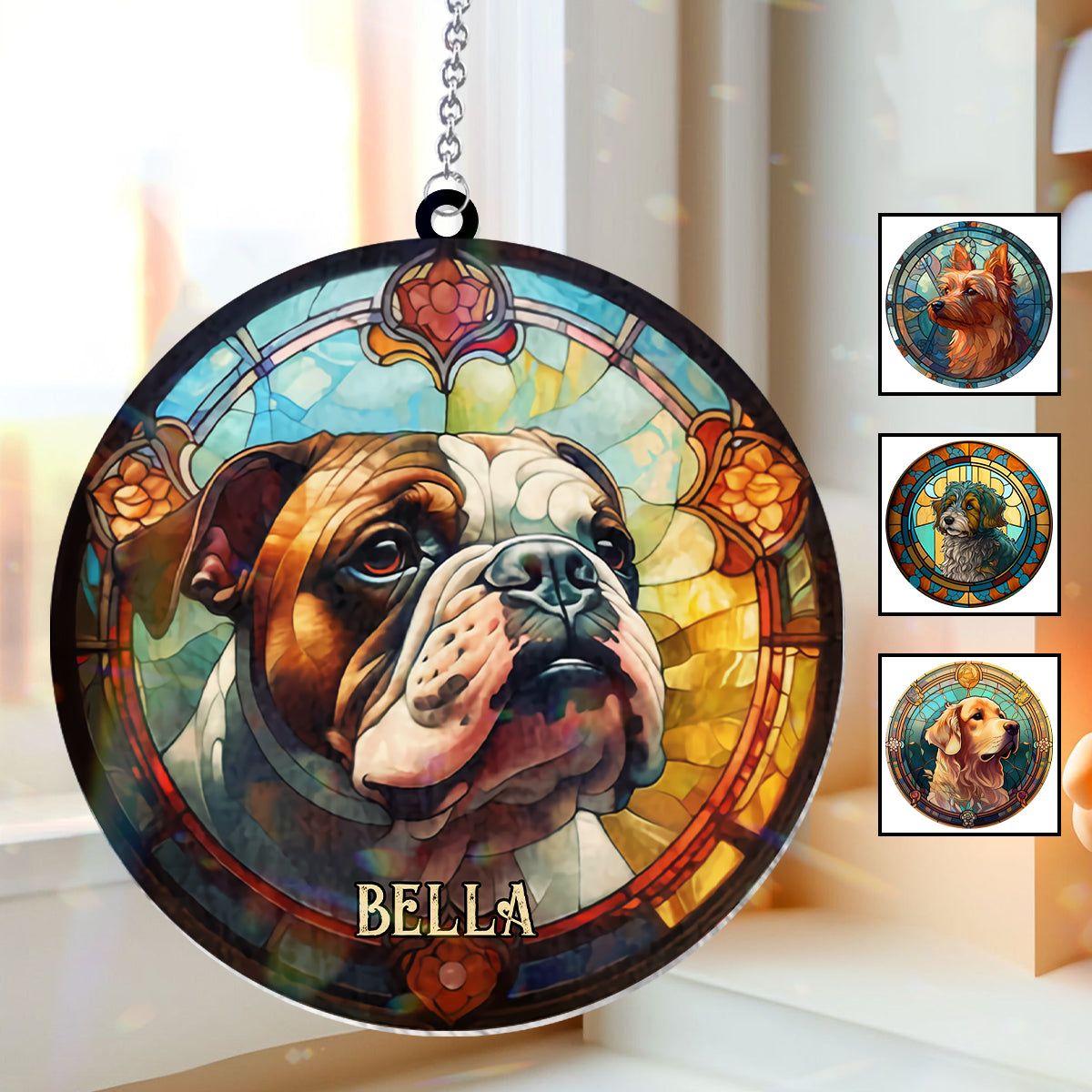 Love My Dog - Personalized Dog Window Hanging Suncatcher Ornament