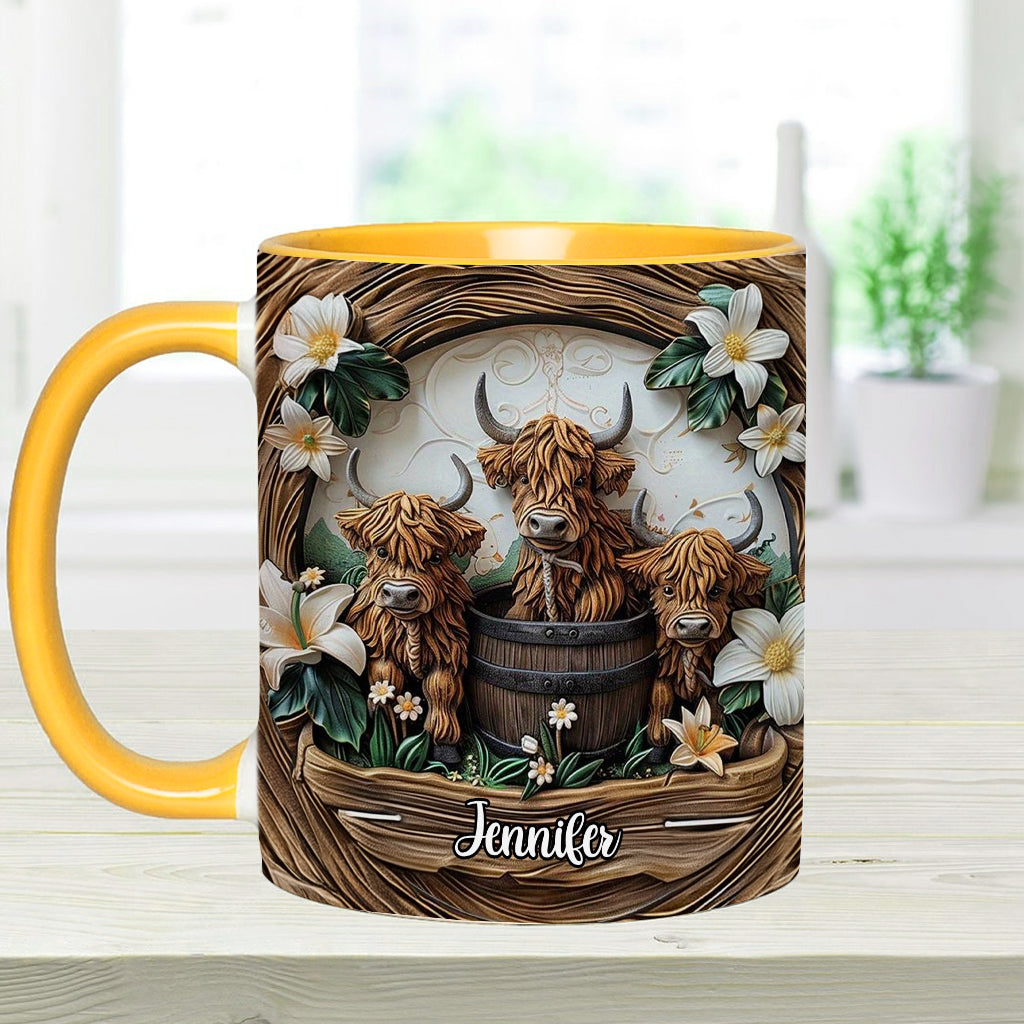 Love Highland Cows - Personalized Accent Mug