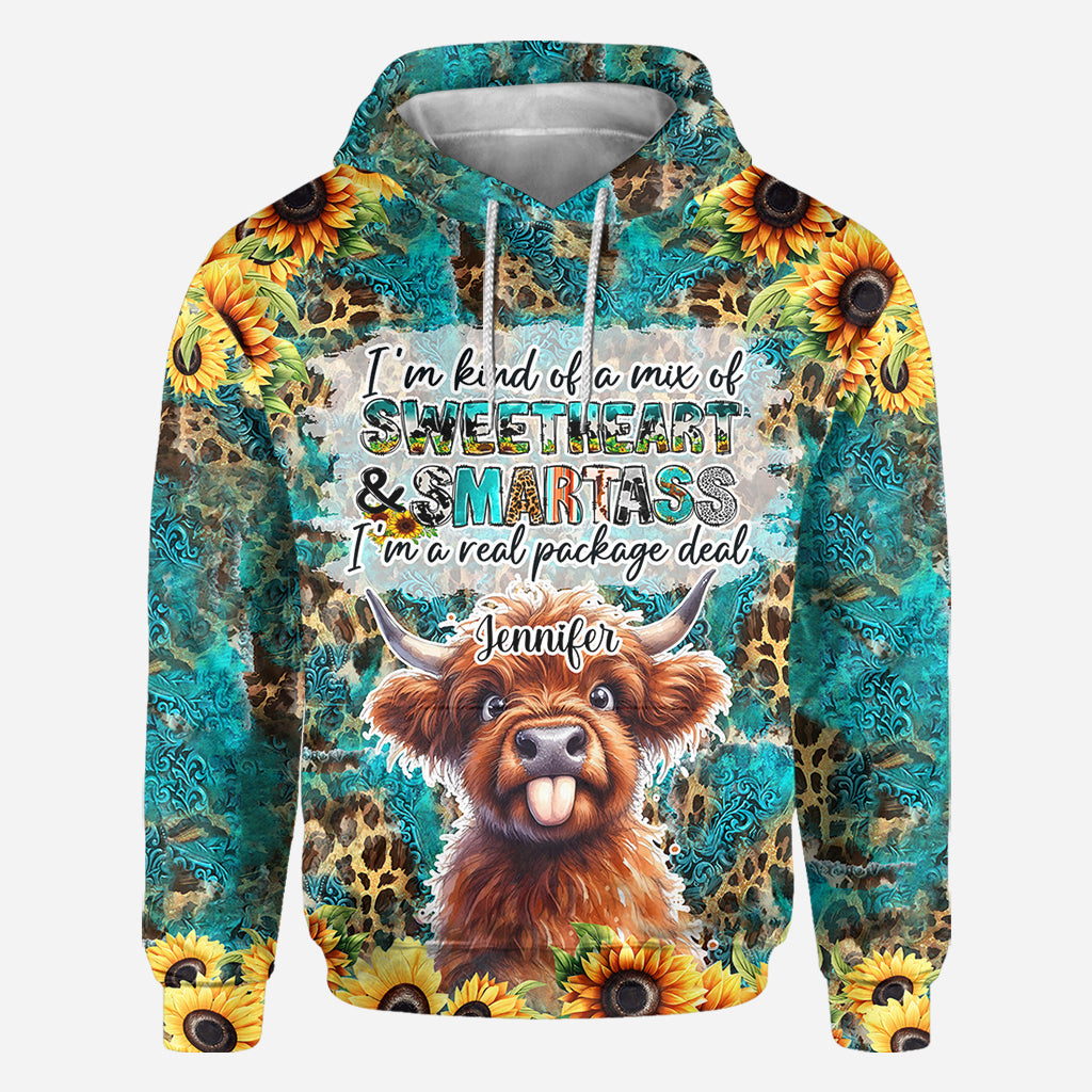 Sassy Highland Cow - Personalized All Over Shirt