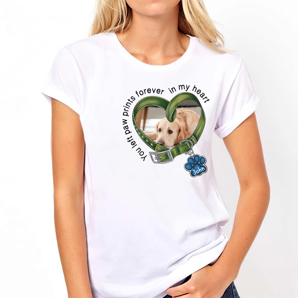 You Left Paw Prints Forever In My Heart - Personalized Dog T-shirt And Hoodie