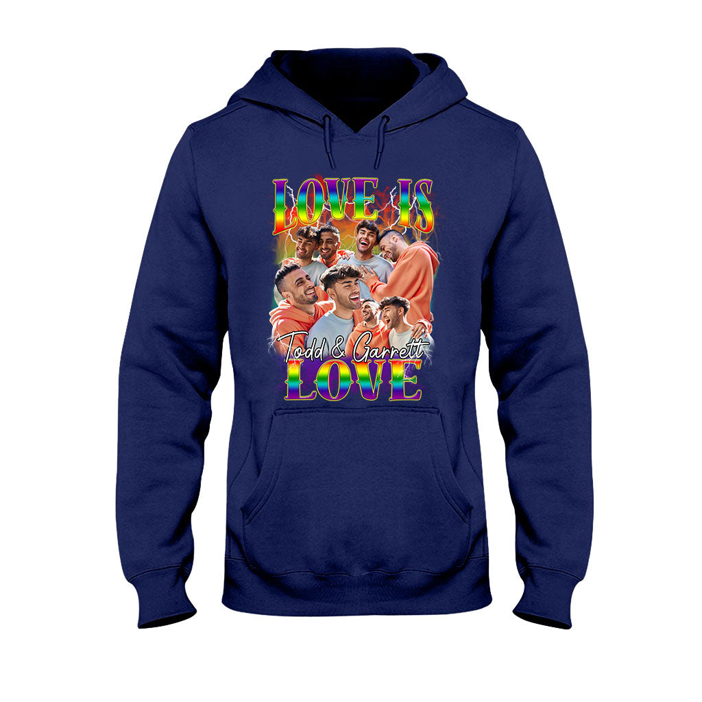 Love Is Love Bootleg Rainbow - Personalized LGBT Support T-shirt And Hoodie
