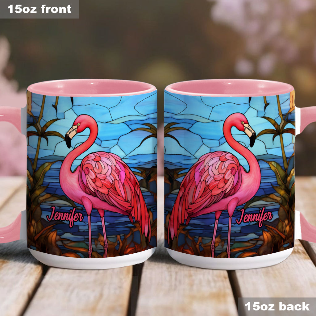 Love Flamingos - Personalized Flamingo Accent Mug