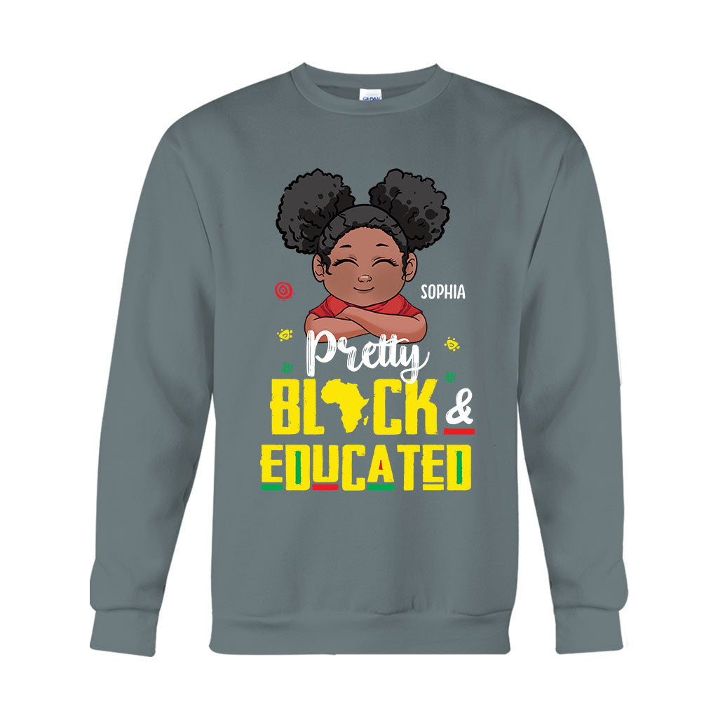 Pretty Black And Educated - Personalized African American T-shirt And Hoodie