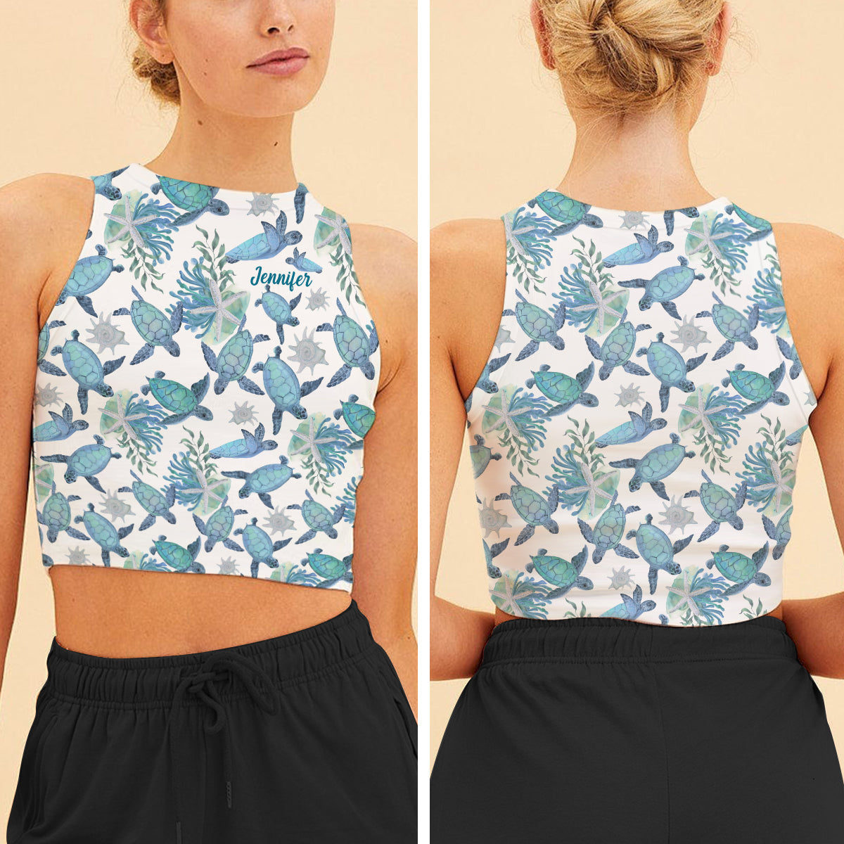 Love Turtles - Personalized Turtle Crop Tank Top