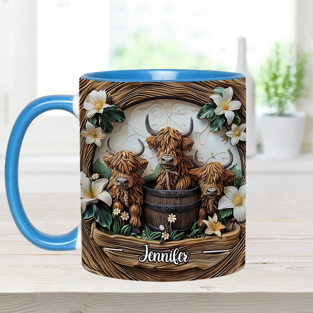Love Highland Cows - Personalized Accent Mug