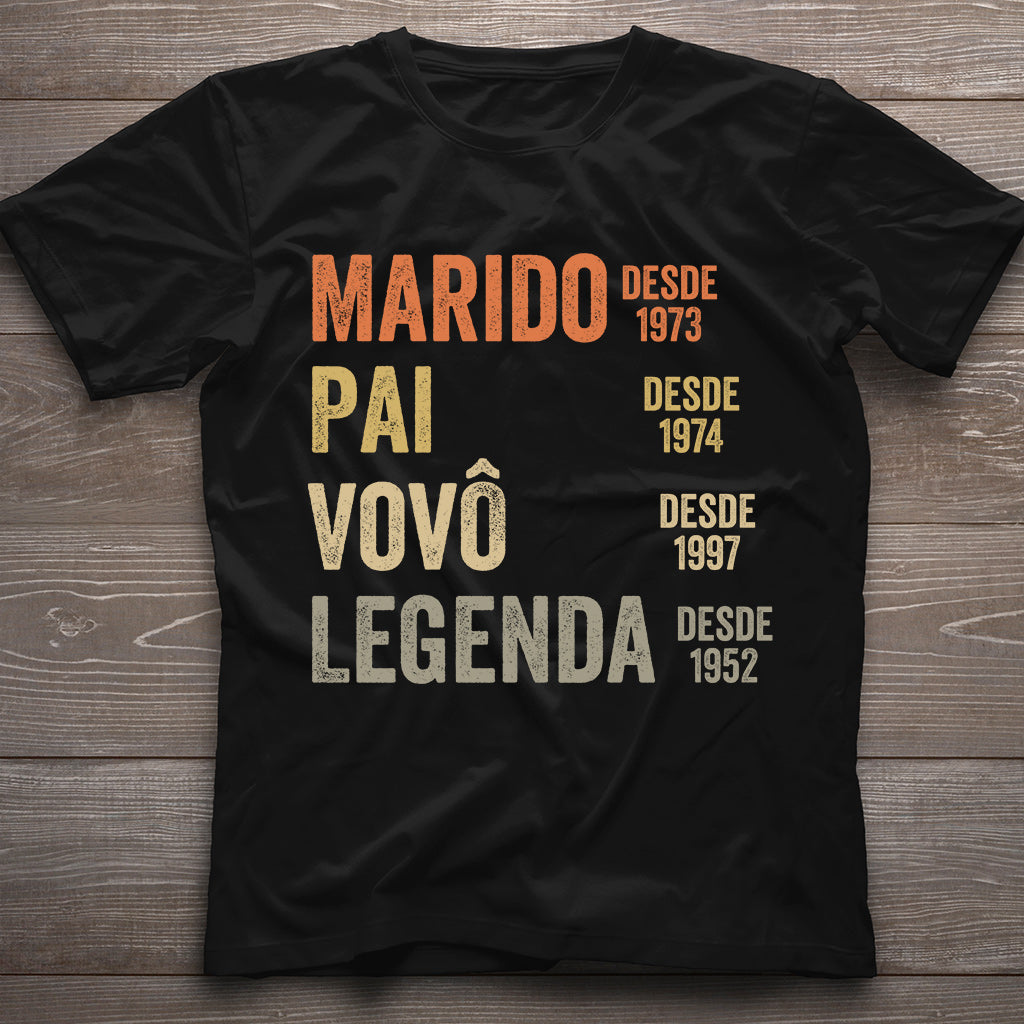 Marido Pai Vovô Legenda Desde - Personalized Grandpa T-shirt And Hoodie