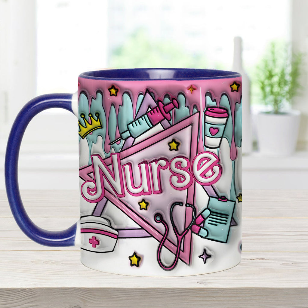 Nurse Life Pink Doll - Personalized Nurse Accent Mug