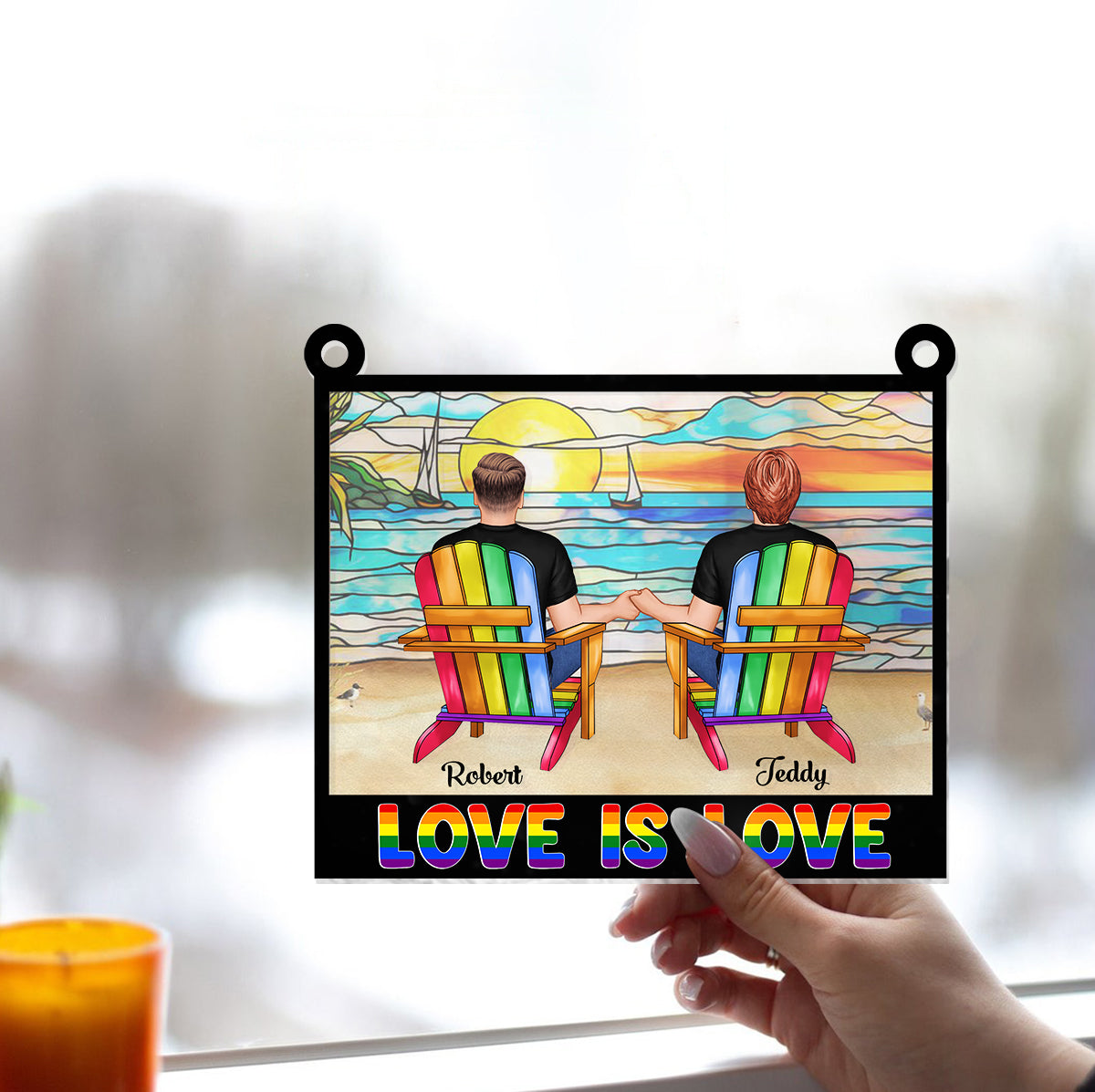 You Are My Missing Piece - Personalized LGBT Support Window Hanging Suncatcher Ornament
