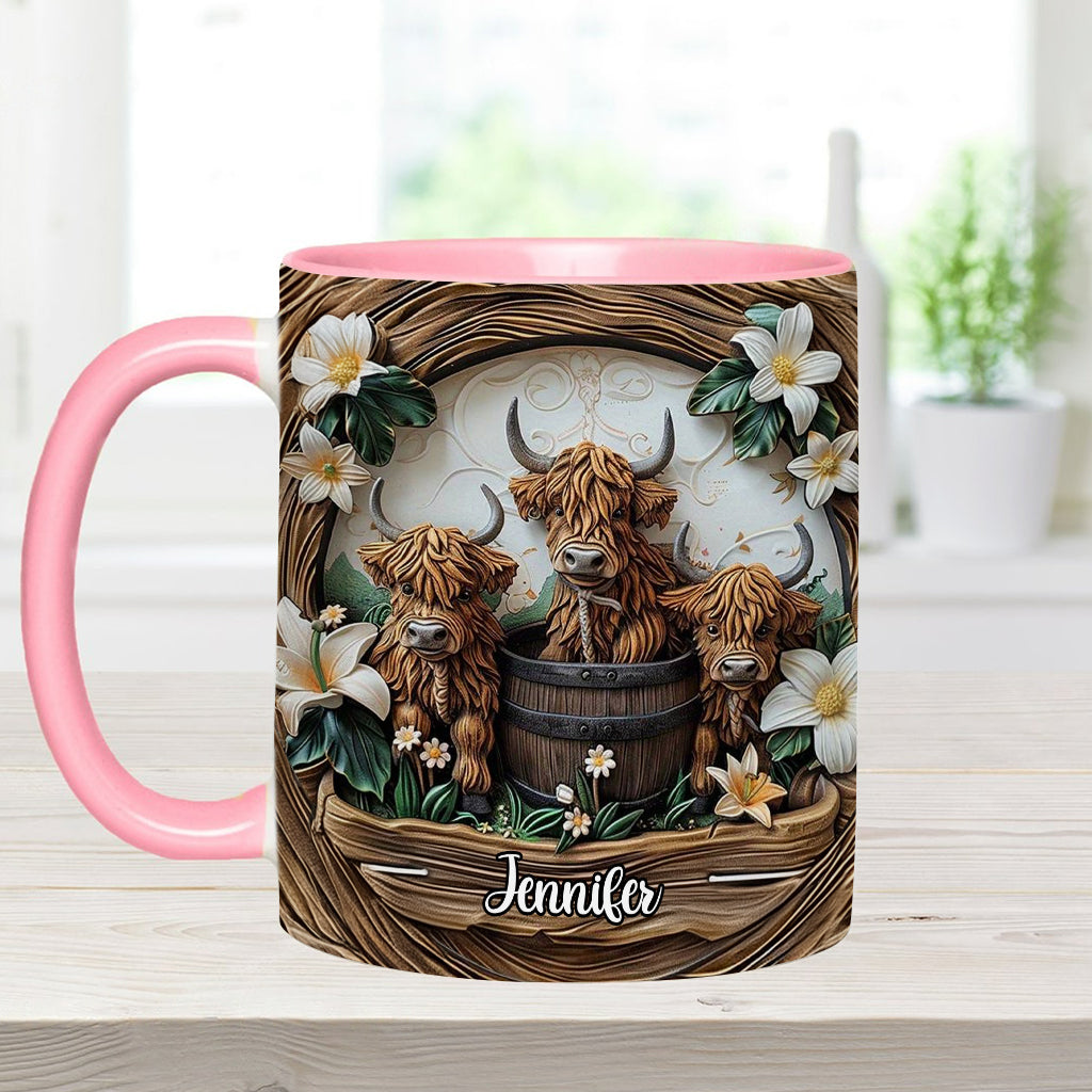 Love Highland Cows - Personalized Accent Mug