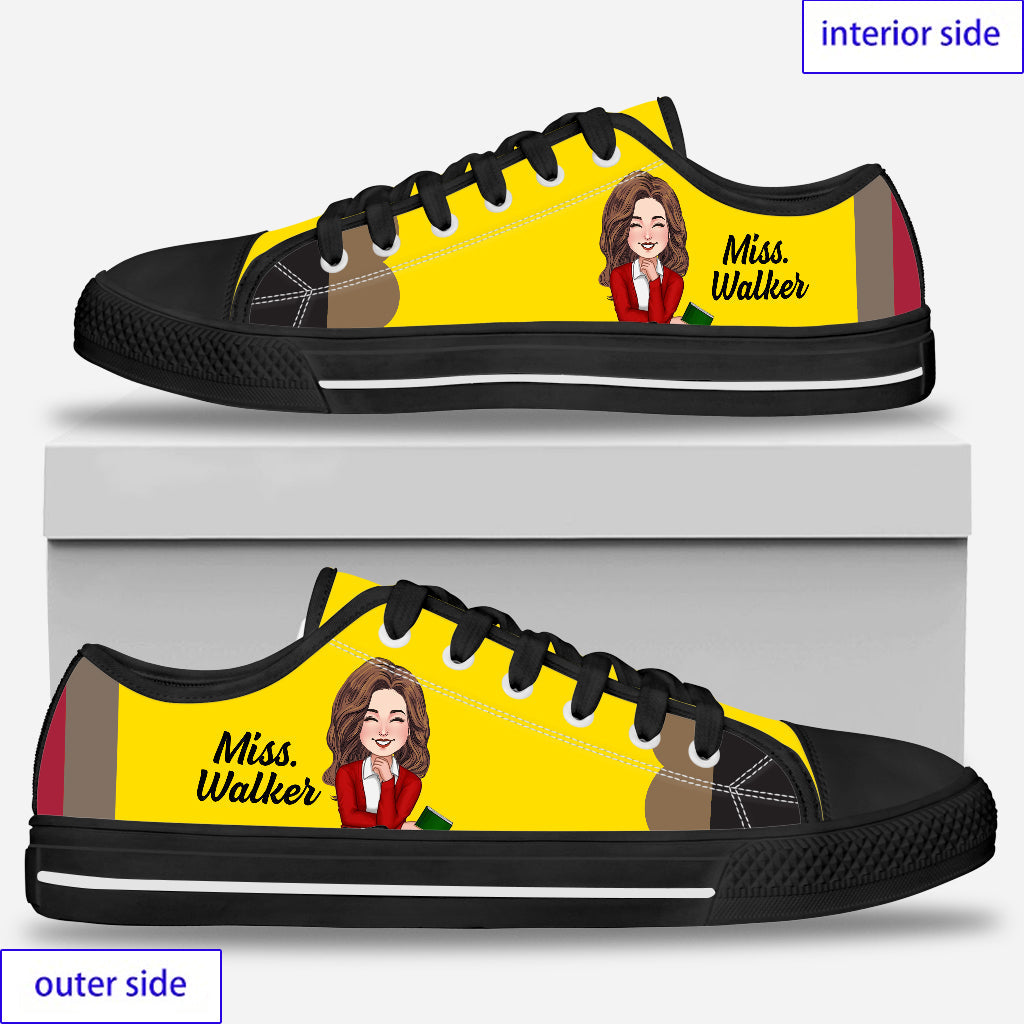 Teacher's Pencil - Personalized Teacher Low Top Shoes