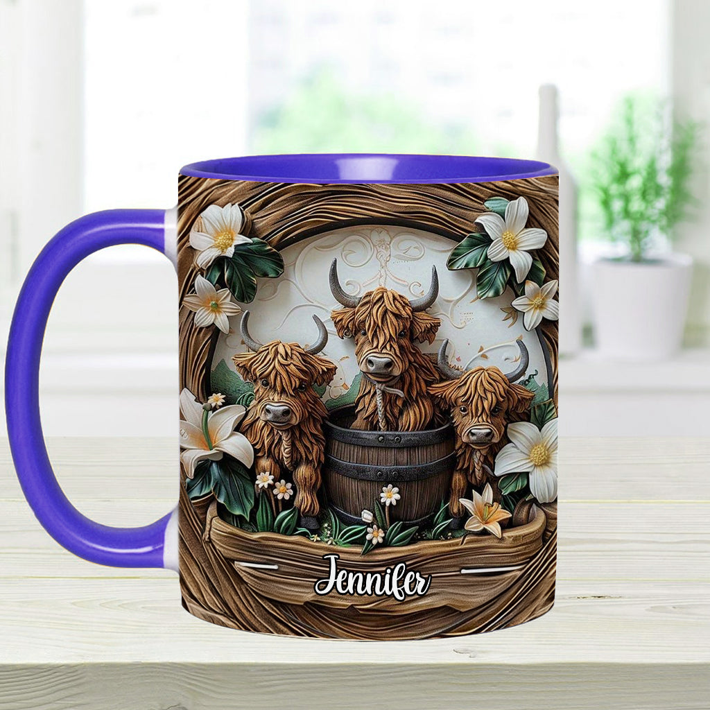Love Highland Cows - Personalized Accent Mug