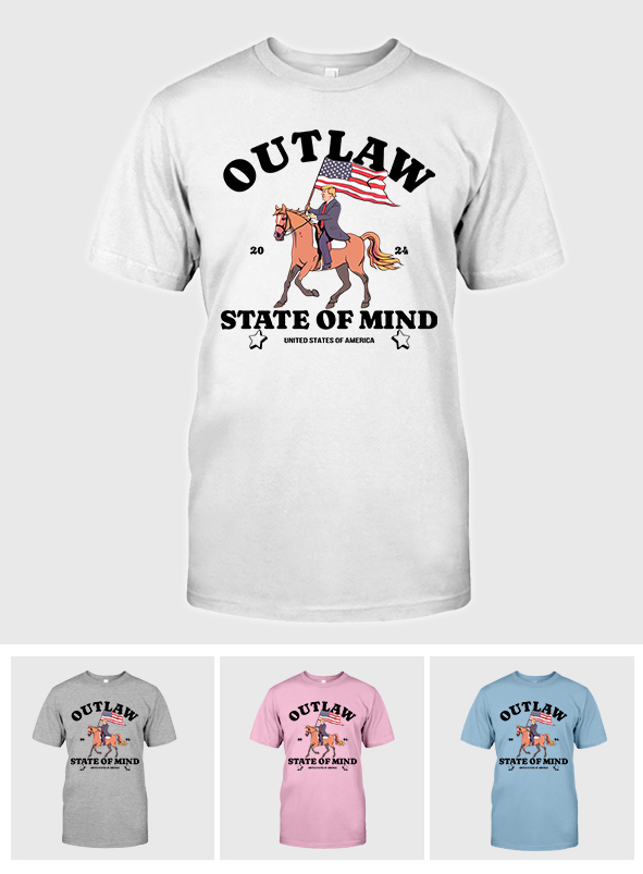Outlaw State of Mind Western Donald Daddy Shirt, Trump 2024 Shirt, Maga 2024 Shirt, Trump Support Gifts