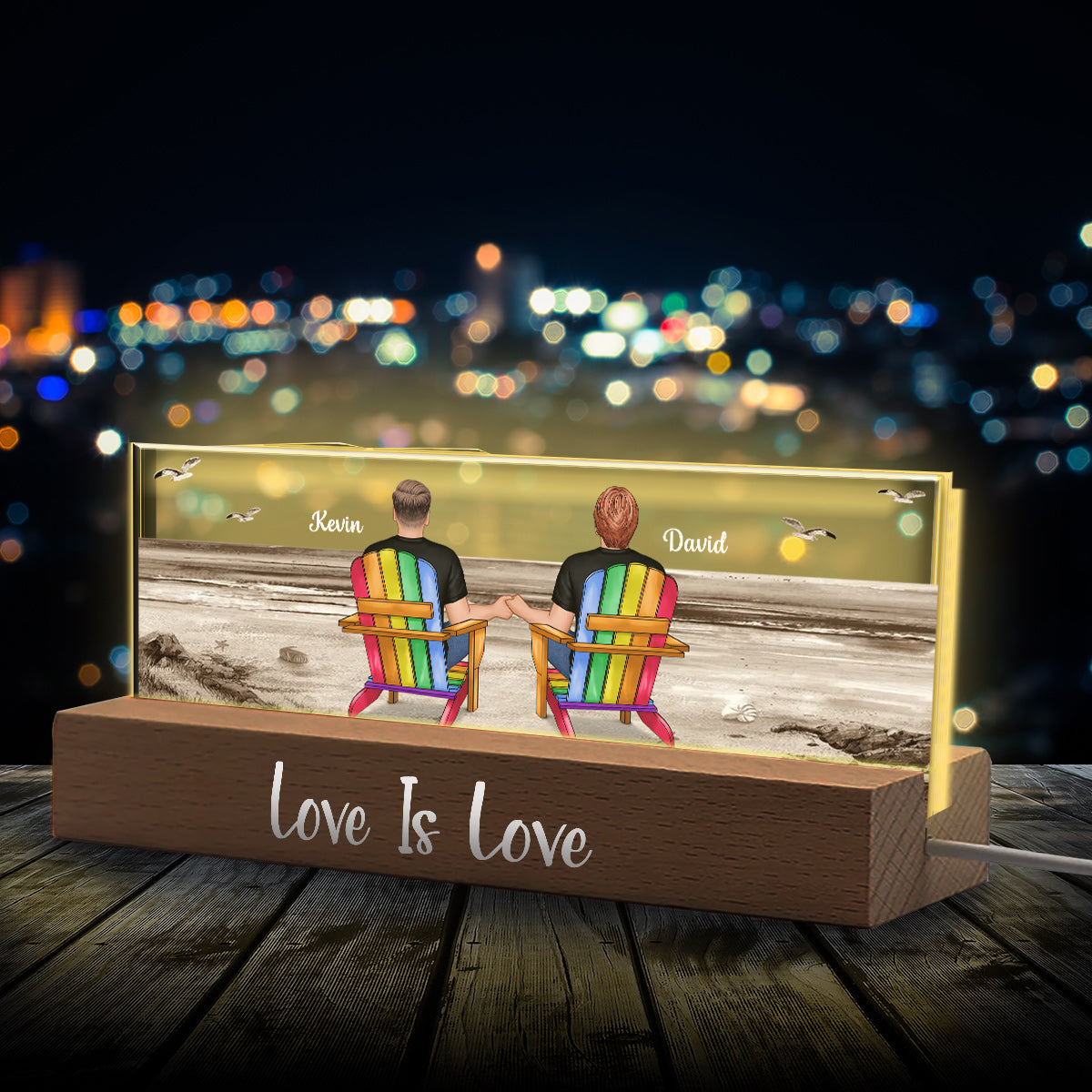 Love Is Love - Personalized LGBT Support Custom LED Night Light