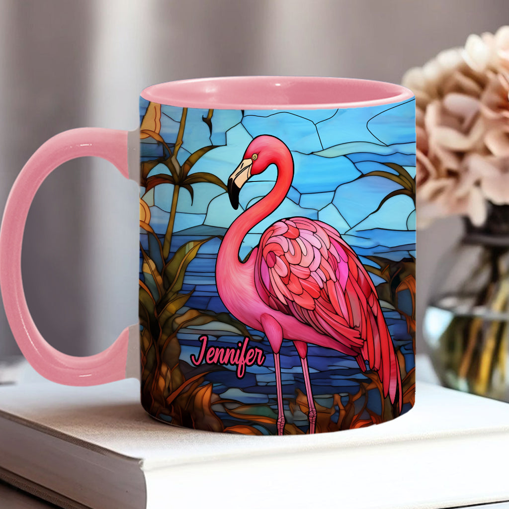 Love Flamingos - Personalized Flamingo Accent Mug