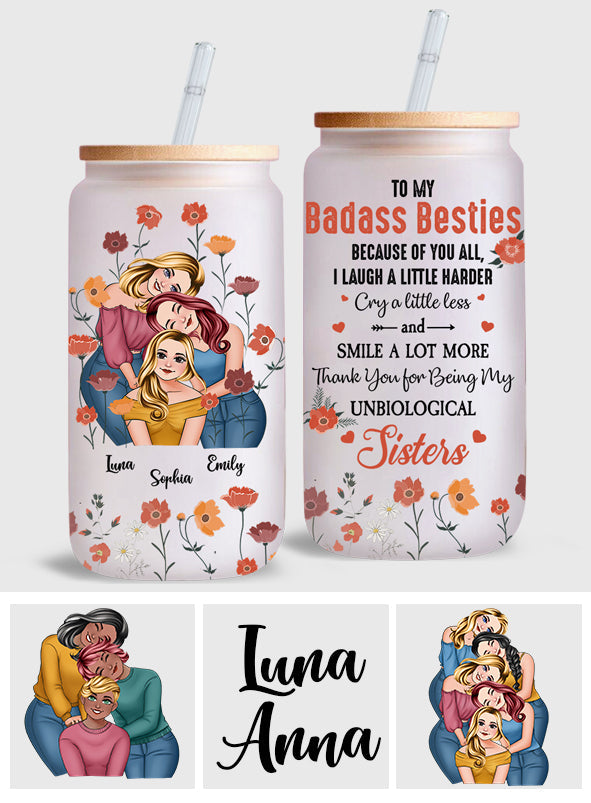 My Unbiological Sisters - Personalized Bestie Can Glass