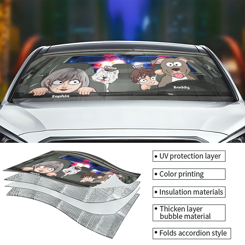 You Me And The Dogs - Personalized Dog Car Sunshade