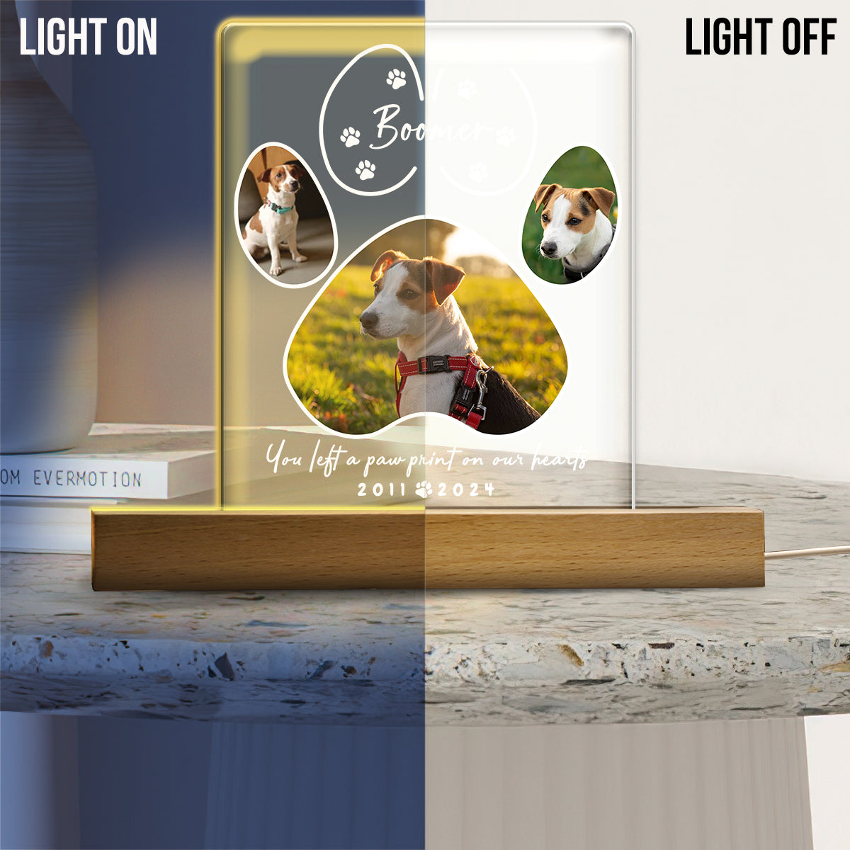 You Left A Paw Print - Personalized Dog Shaped Led Night Light