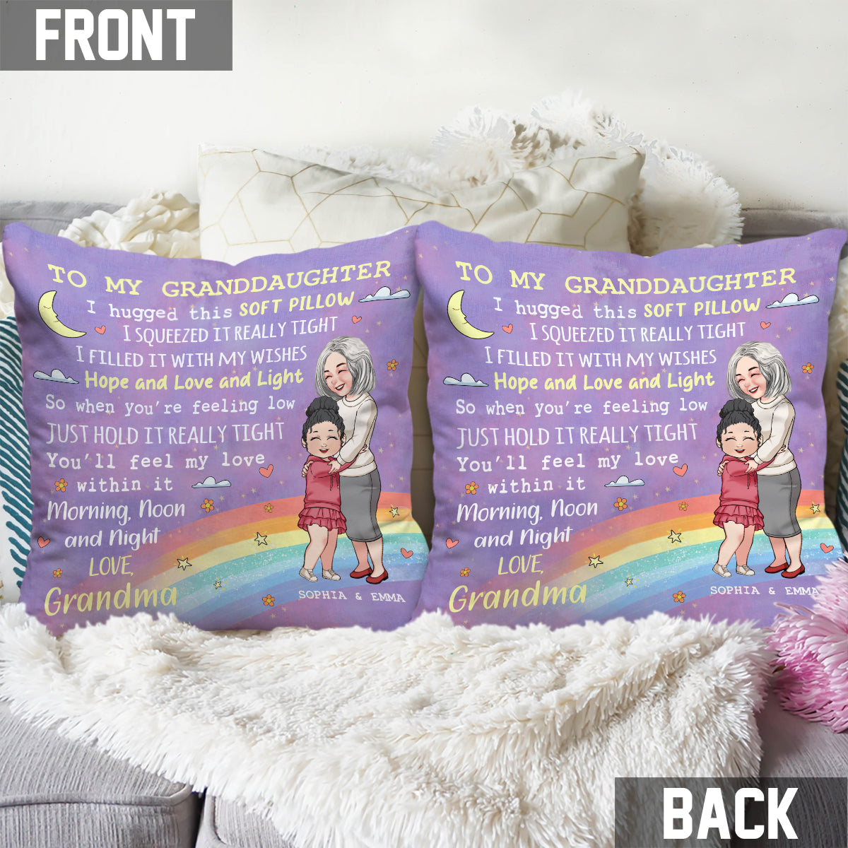 To My Daugter/ Granddaughter/ Son/ Grandson... - Personalized Grandma Throw Pillow
