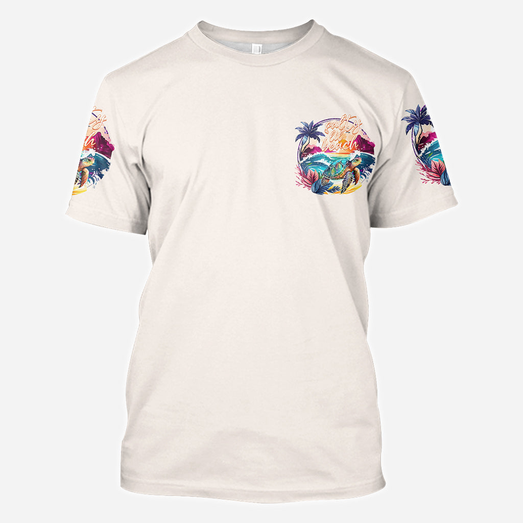 Salty Lil' Beach - Personalized Turtle All Over Shirt