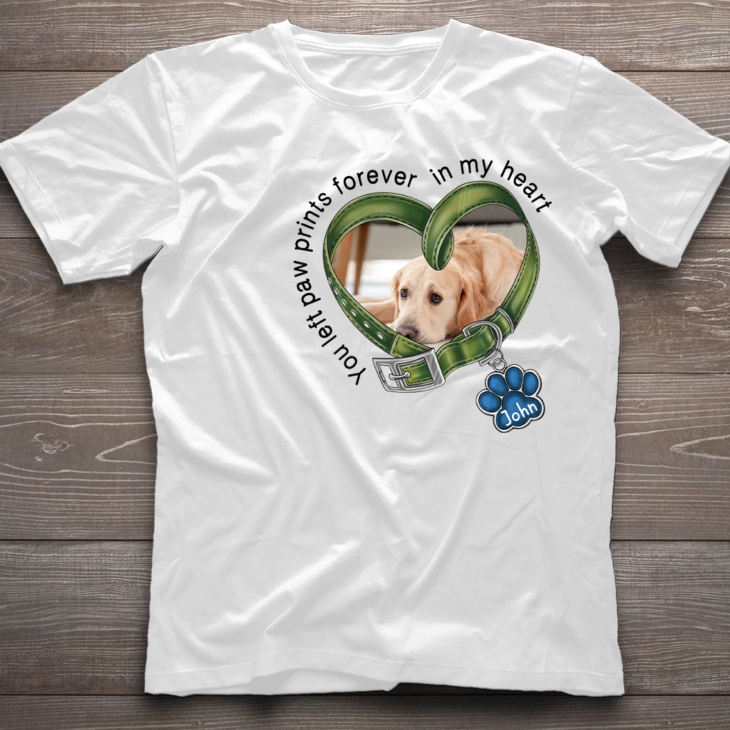 You Left Paw Prints Forever In My Heart - Personalized Dog T-shirt And Hoodie