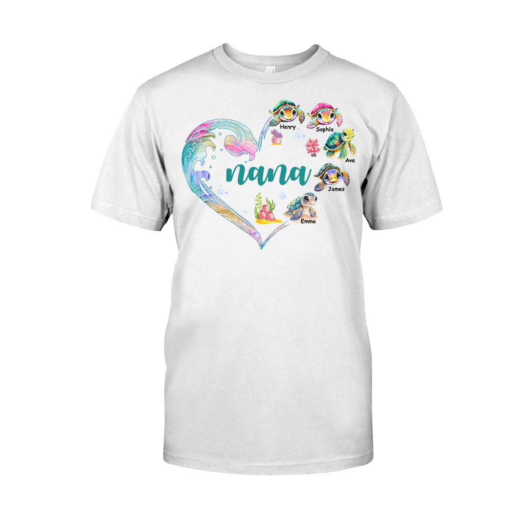 Nana's Little Turtle - Personalized Grandma T-shirt And Hoodie