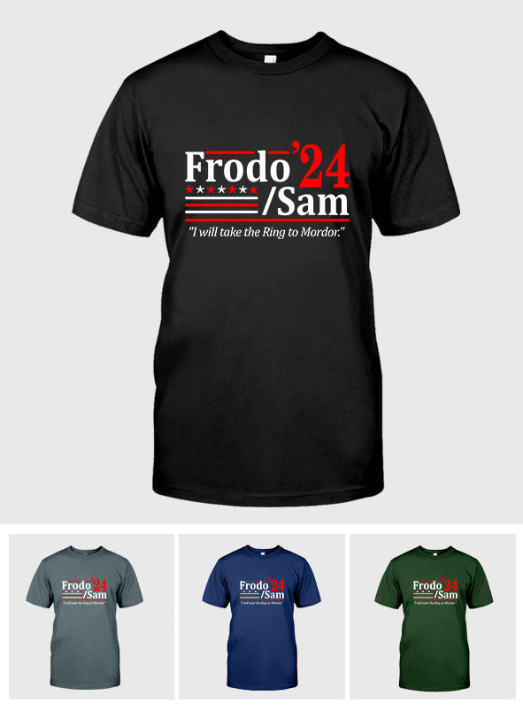 The Hobbit Duo Election 2024 - I Will Bring The Ring - funny book geek movie cosplay usa humor - XS-6X - Unisex soft T-shirt