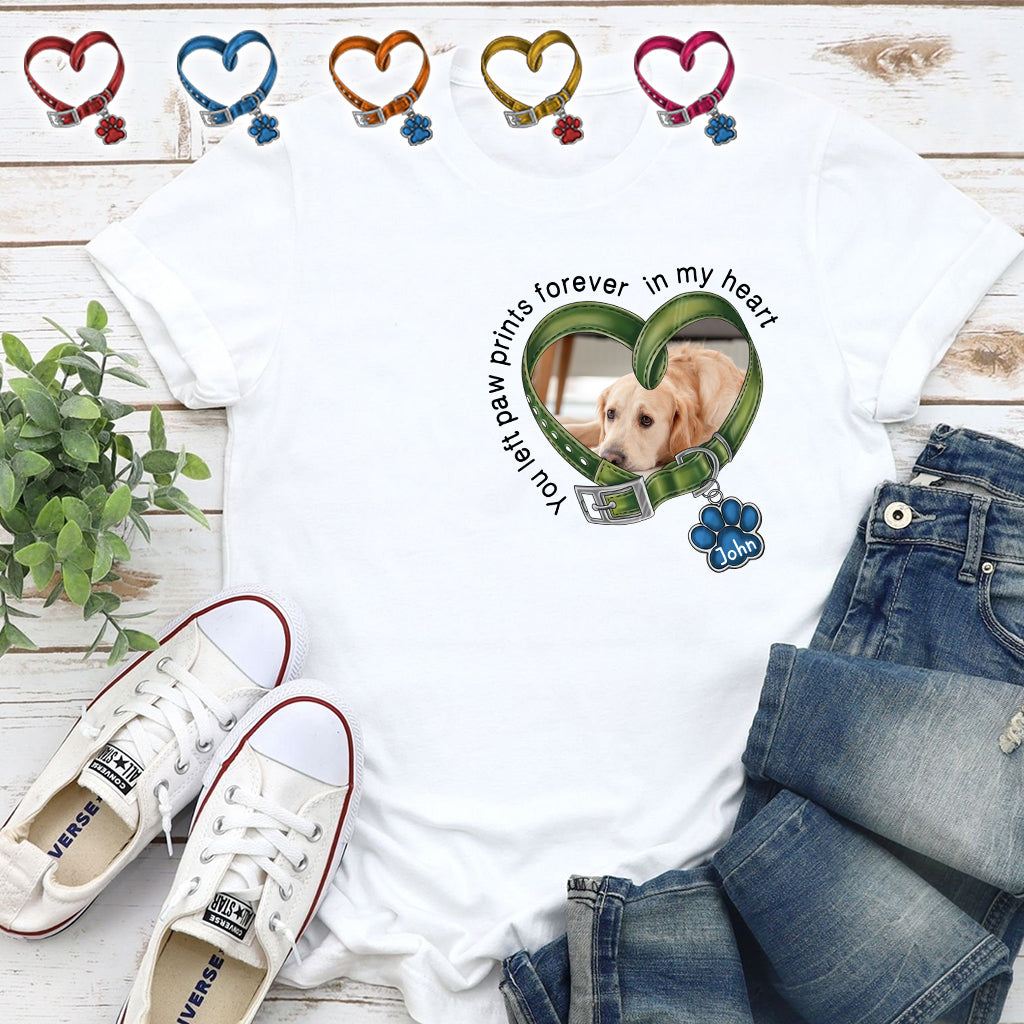 You Left Paw Prints Forever In My Heart - Personalized Dog T-shirt And Hoodie