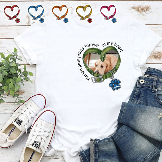 You Left Paw Prints Forever In My Heart - Personalized Dog T-shirt And Hoodie