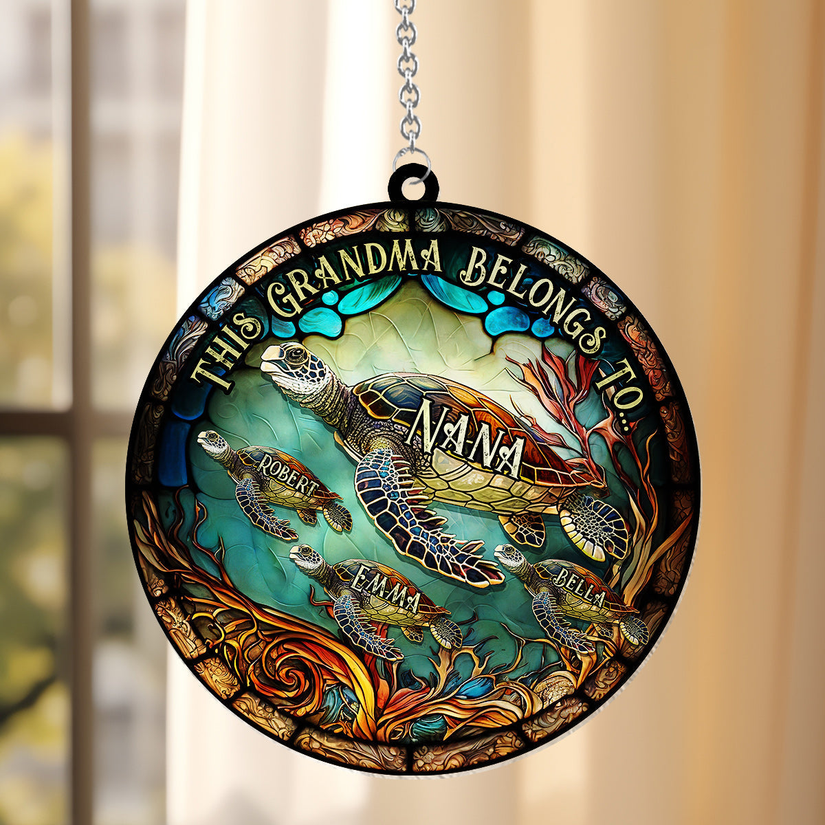 This Grandma Belongs To - Personalized Grandma Window Hanging Suncatcher Ornament