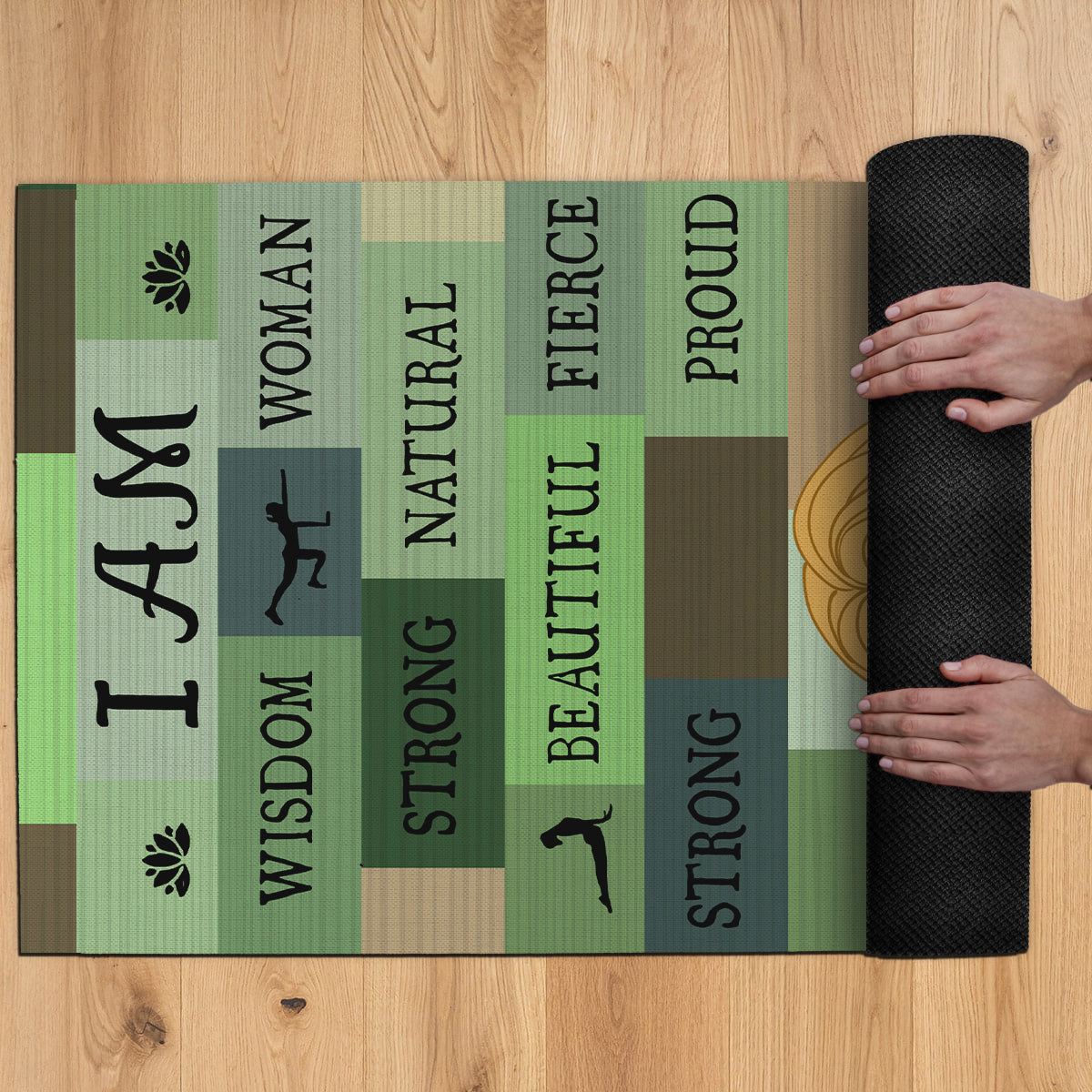 Yoga Girl I Am Bold Green - Personalized Yoga Yoga Mat