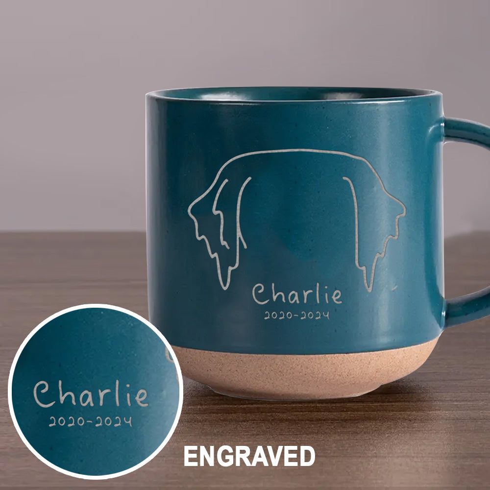 When tomorrow starts without me - Personalized Dog Engraved Pottery Mug