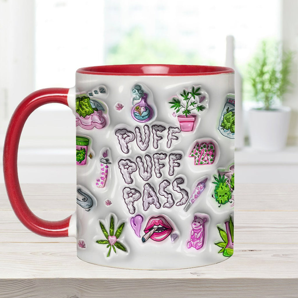 Puff Puff Pass Inflated 3D - Personalized Weed Accent Mug